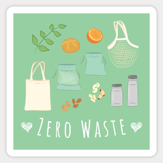 Zero Waste Shopping Illustration Sticker by sziszigraphics